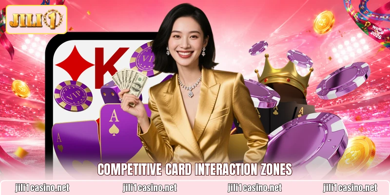 Competitive card interaction zones