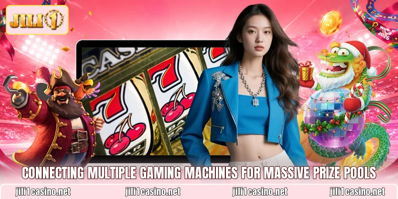 Connecting multiple gaming machines for massive prize pools