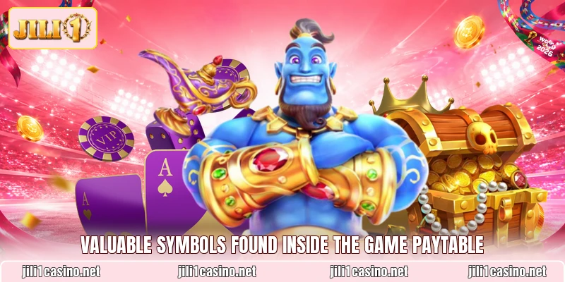 Valuable symbols found inside the game paytable